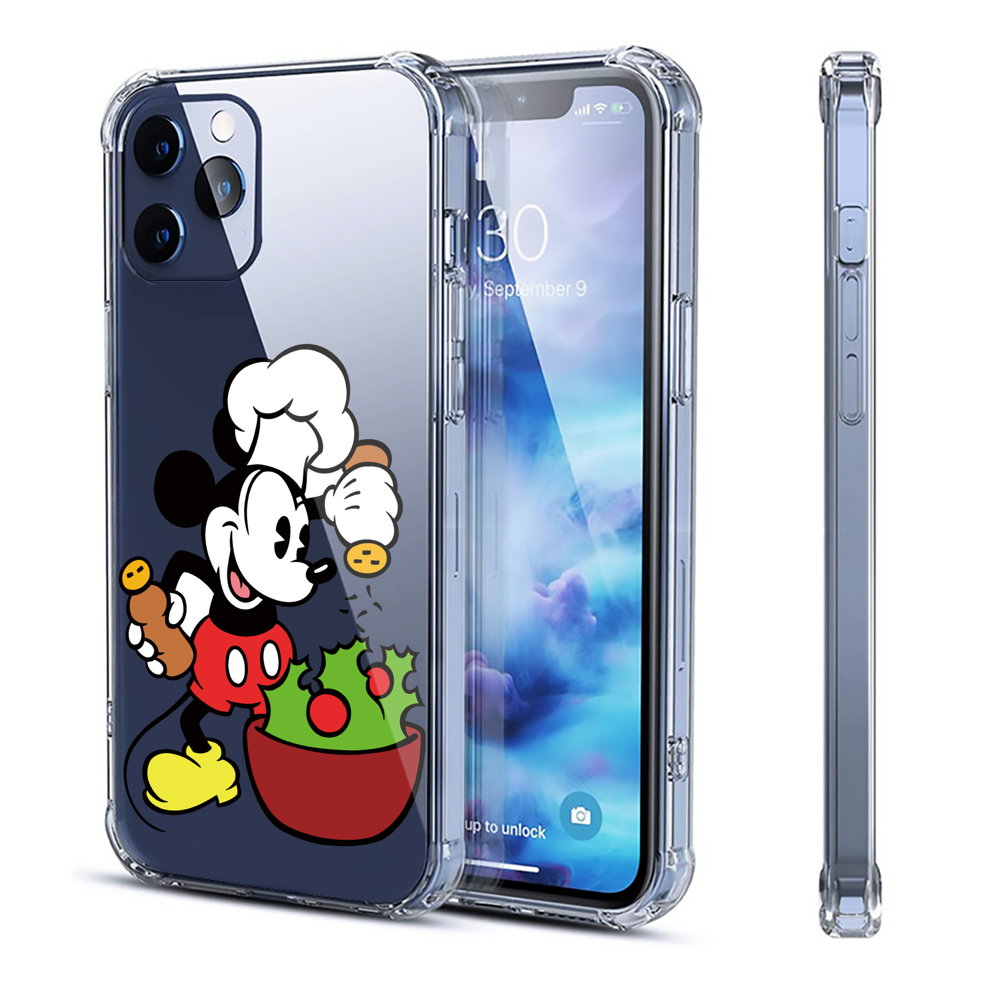（画像用） ミッキーマウス Mickey Mouse 【iPhone 12シリーズ対応】透明スマホケース（クリアソフトケース）